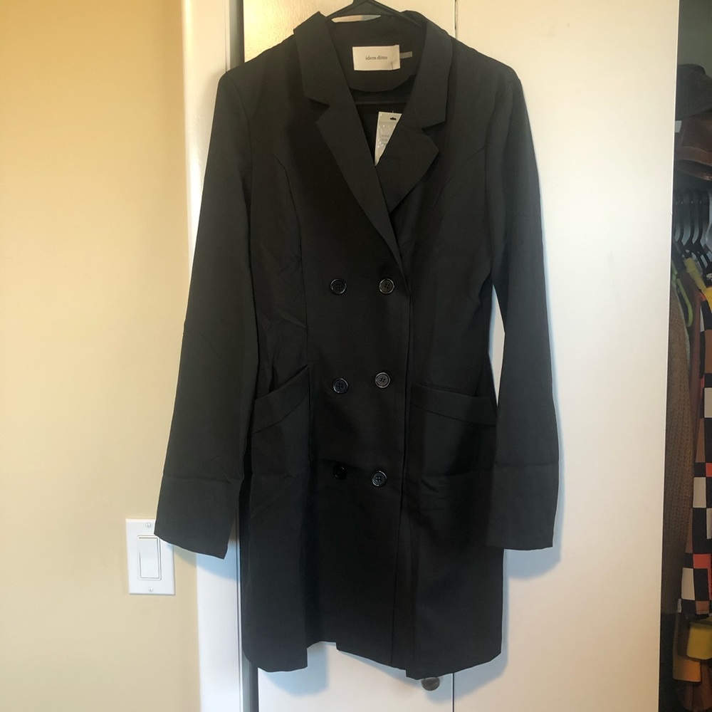 Mini pocketed blazer dress